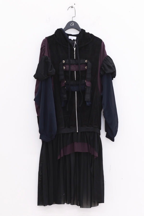 VeniceW Tuxedo Hoodie VCW-HD3-HJL Black currant
